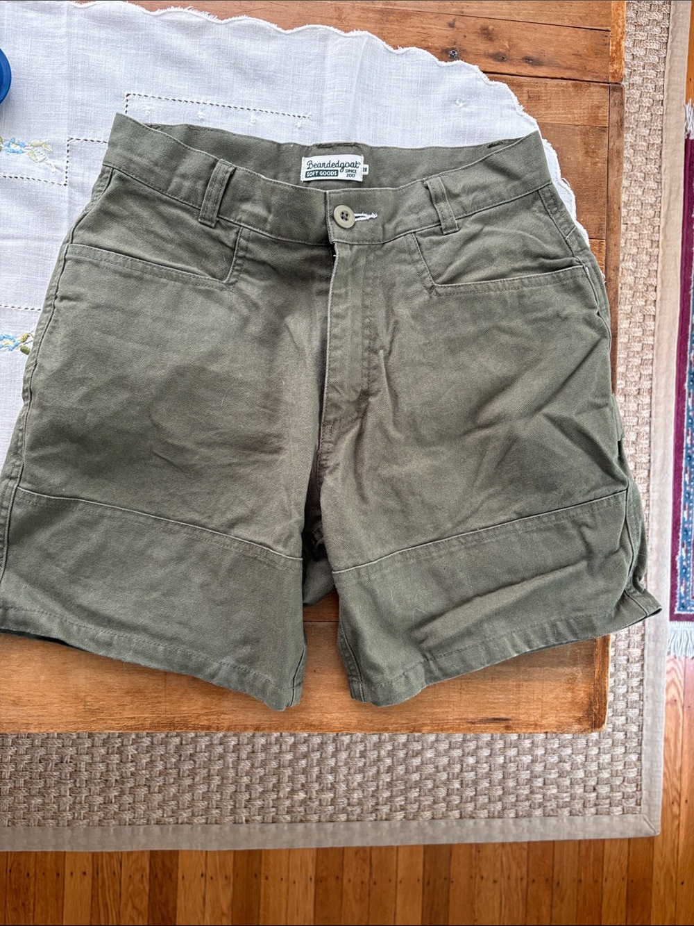 Bearded Goat Green Carpenter Shorts Size 28